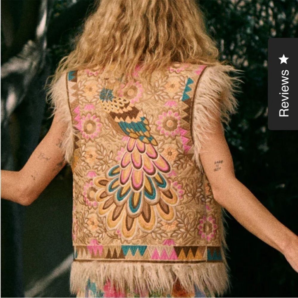 Spell and the Gypsy Rue Embroidered Vest Size Medium New with tags